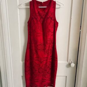 GUESS crimson red lace dress, size 6